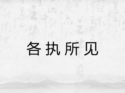 各执所见