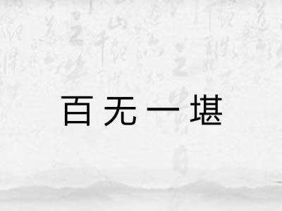 百无一堪