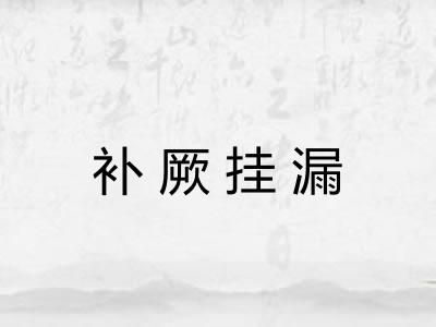 补厥挂漏