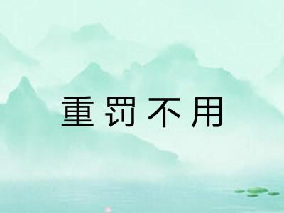 重罚不用