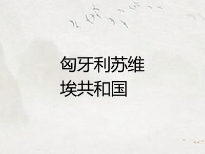 匈牙利苏维埃共和国