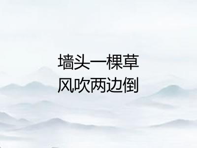 墙头一棵草风吹两边倒