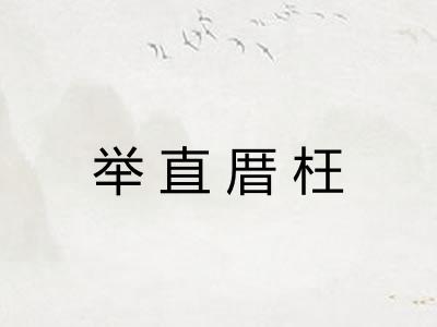 举直厝枉