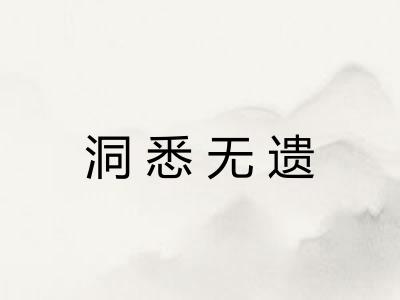 洞悉无遗