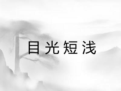 目光短浅