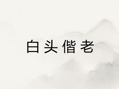白头偕老
