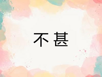 不甚