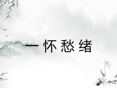 一怀愁绪
