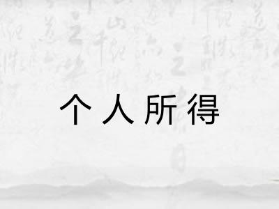 个人所得