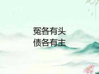冤各有头债各有主