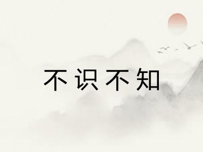 不识不知