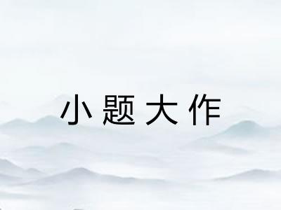 小题大作