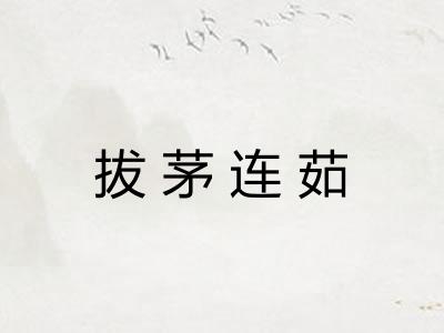 拔茅连茹
