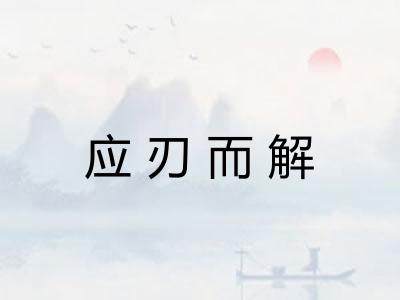 应刃而解