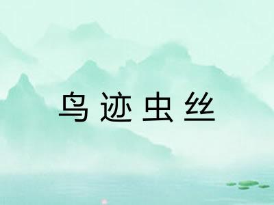 鸟迹虫丝