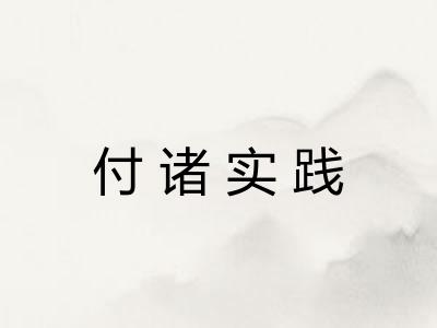 付诸实践