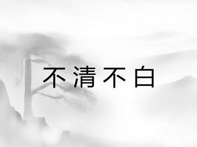 不清不白