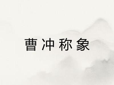 曹冲称象