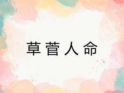 草菅人命