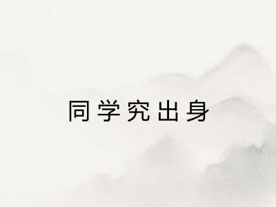 同学究出身