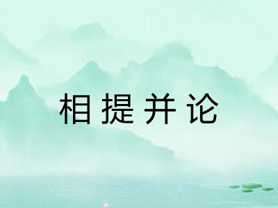 相提并论