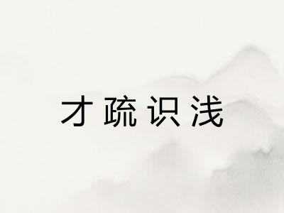 才疏识浅