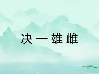 决一雄雌