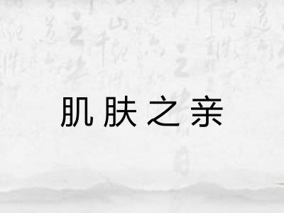 肌肤之亲