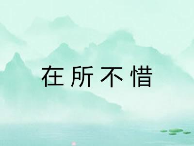 在所不惜