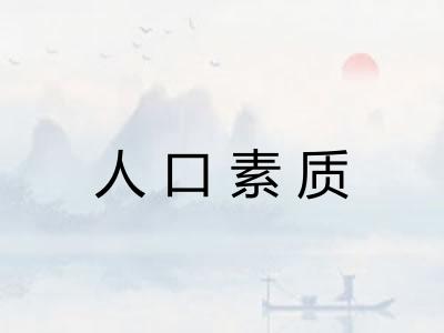 人口素质