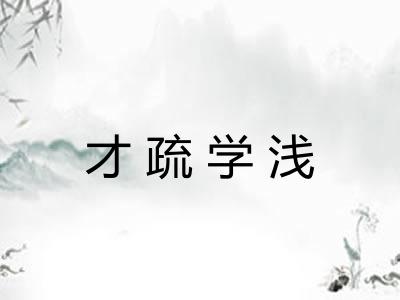 才疏学浅