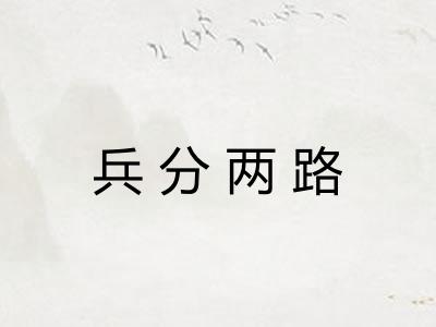 兵分两路