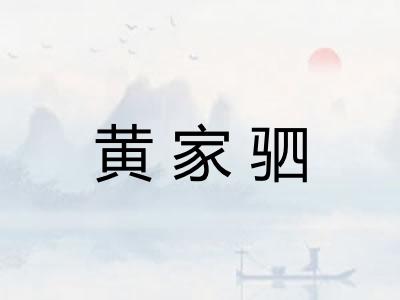 黄家驷