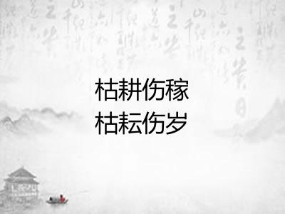 枯耕伤稼枯耘伤岁