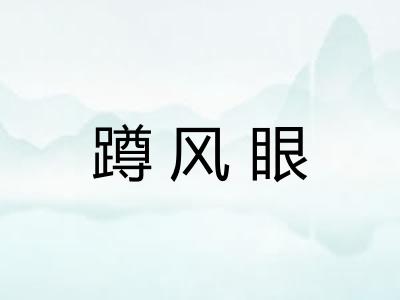 蹲风眼
