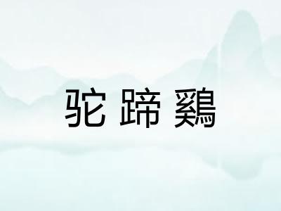 驼蹄鷄