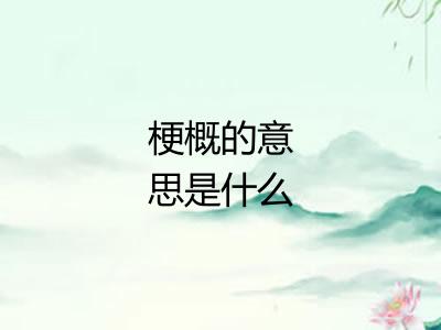 梗概的意思是什么