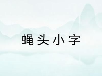 蝇头小字
