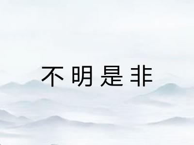 不明是非