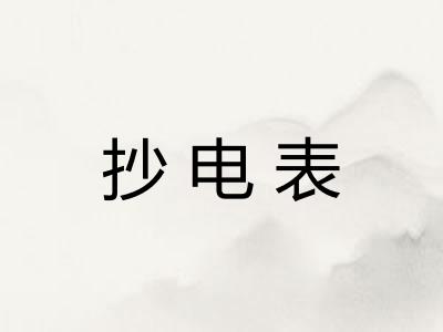 抄电表