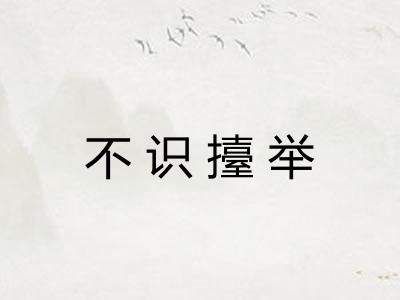 不识擡举