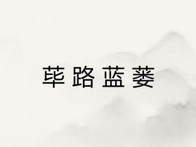 荜路蓝蒌