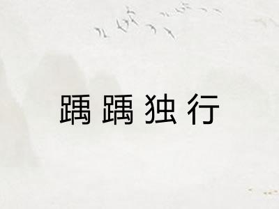 踽踽独行