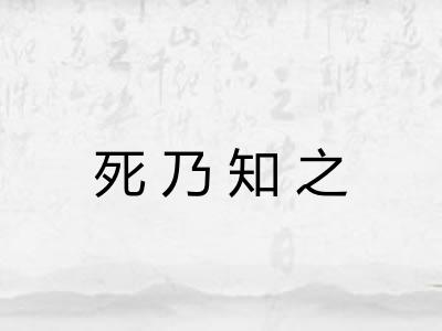 死乃知之