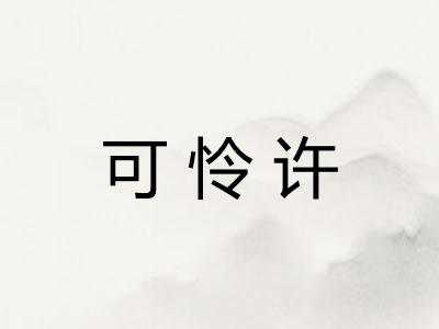 可怜许
