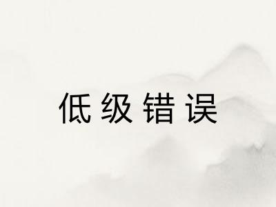 低级错误