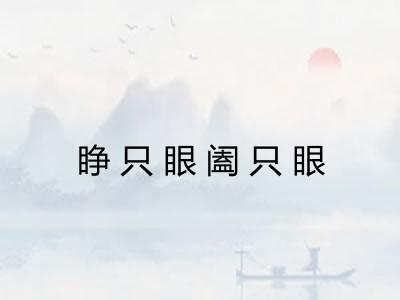 睁只眼阖只眼