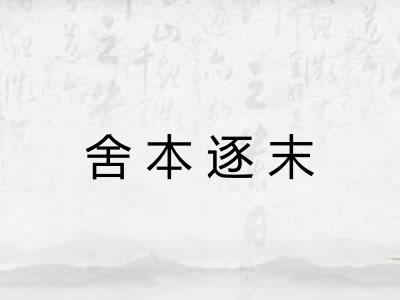 舍本逐末