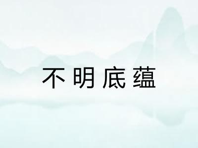 不明底蕴