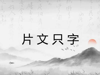 片文只字